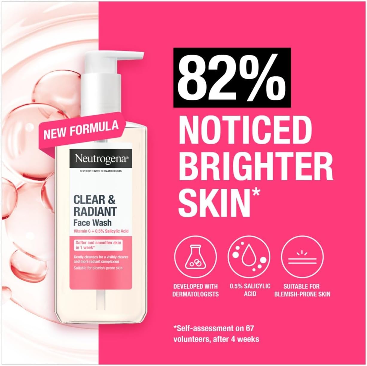 Neutrogena Clear And Radiant Face Wash With Vitamin C (200ml)