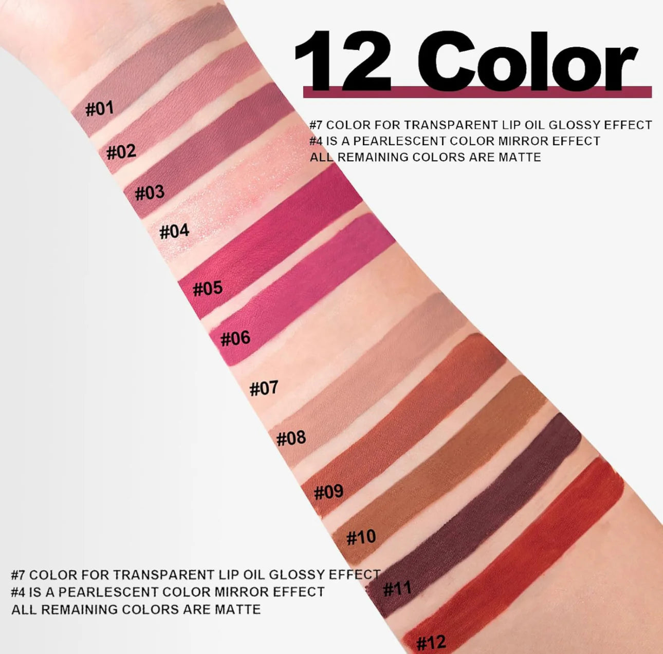 Handaiyan 12 Color Matte Liquid Lipstick Set