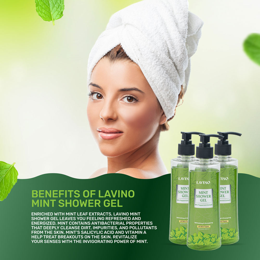 Lavino Mint Shower Gel – with Peppermint Extract (330ml)