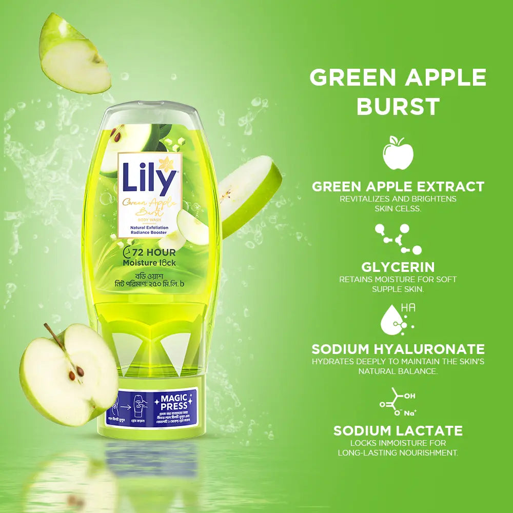 Lily Green Apple Burst Body Wash