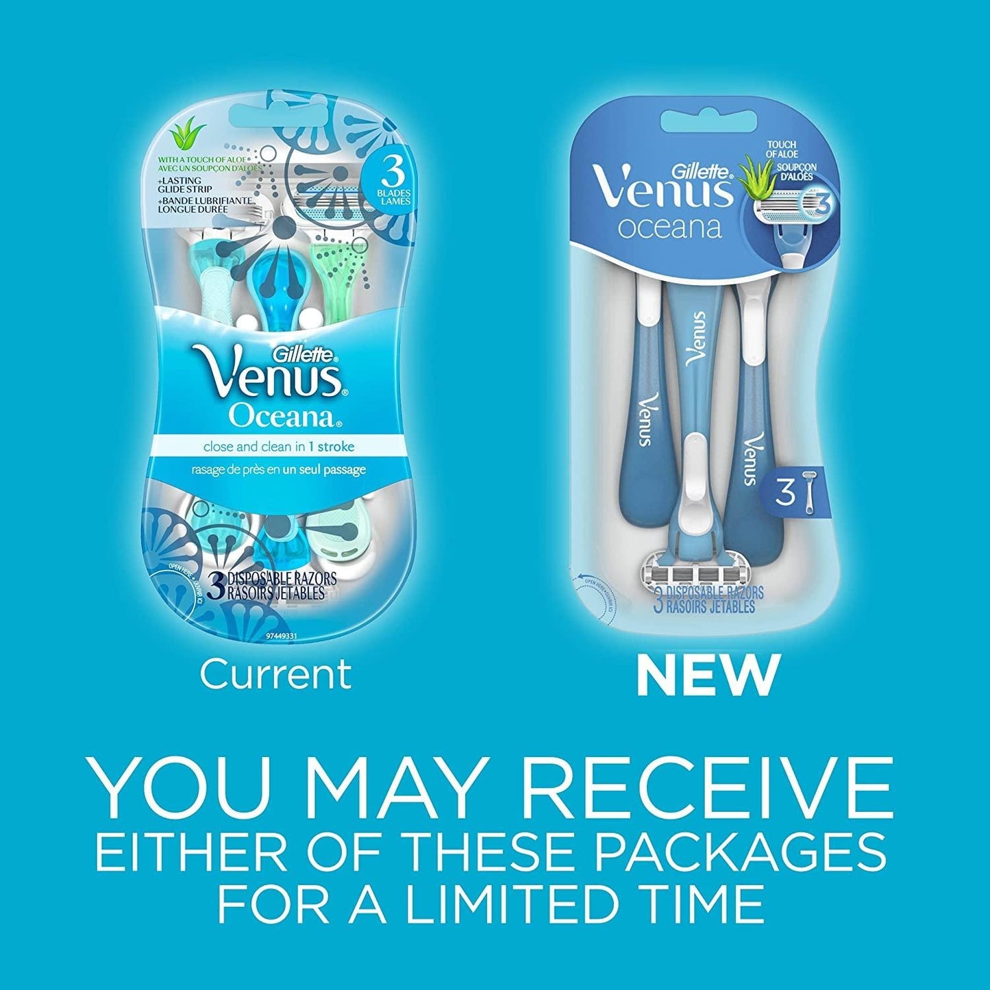 Gillette Venus Oceana Women's Razors 3pcs