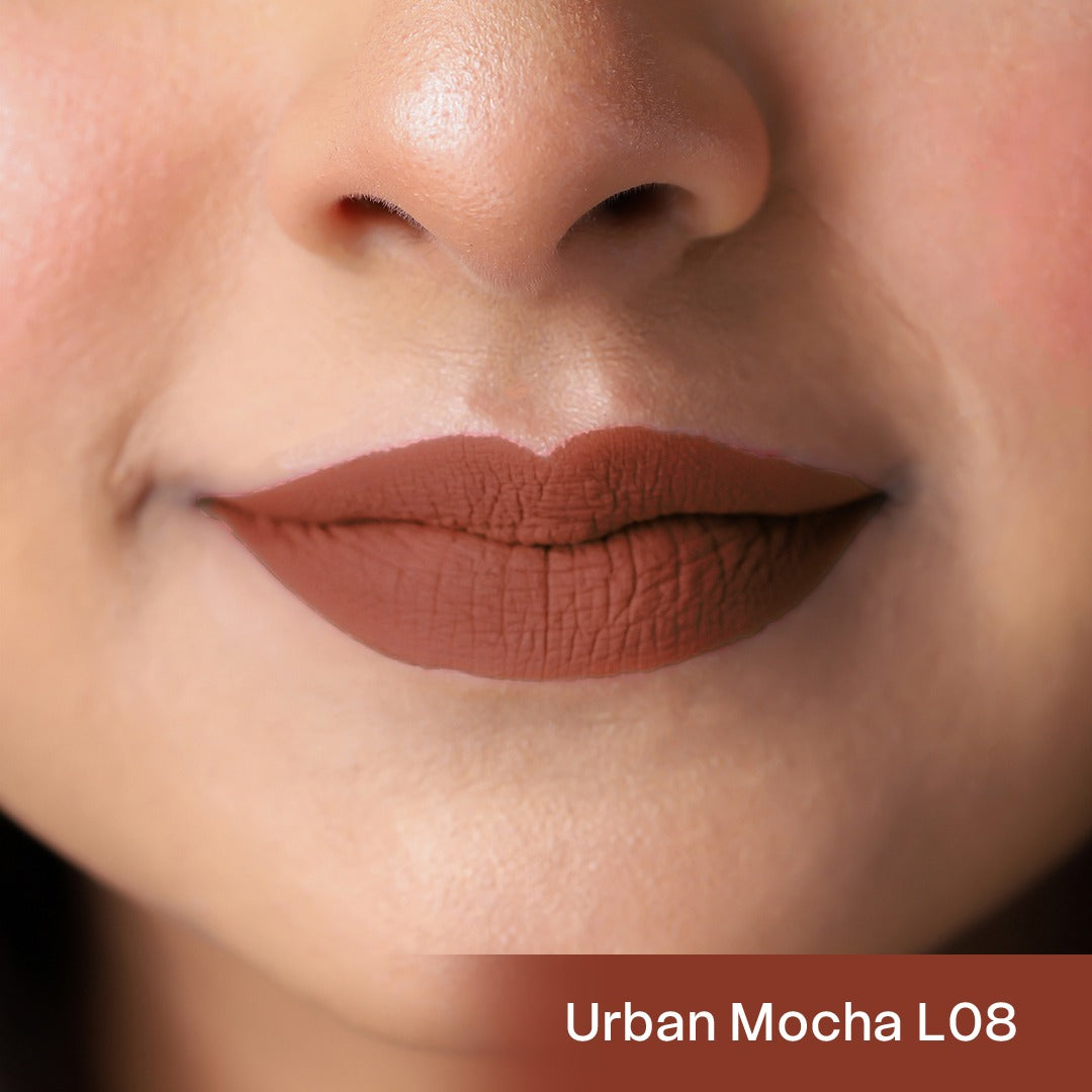 Nirvana Color Liquid Matte Lipstick - Urban Mocha L08