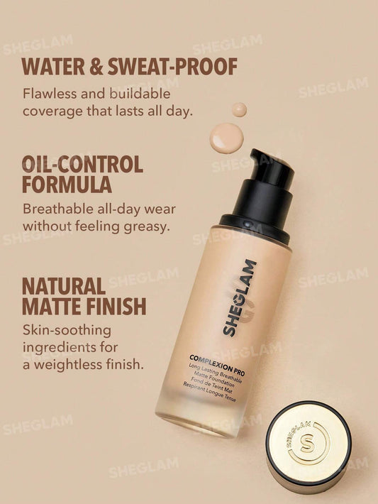 SHEGLAM Complexion Pro Long Lasting Breathable Matte Foundation-Golden