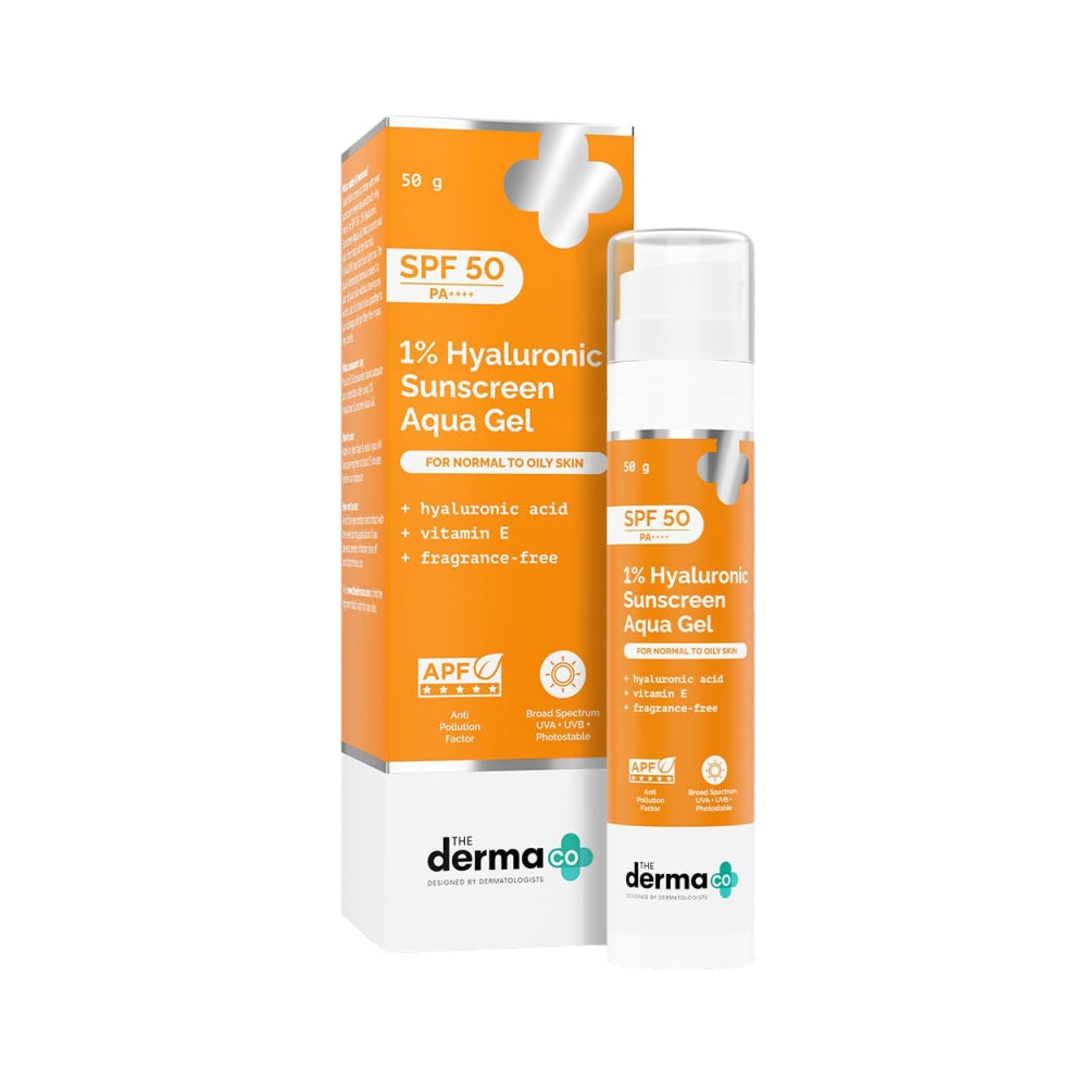 The Derma Co 1% Hyaluronic Sunscreen Aqua Gel with SPF 50 & PA++++ 80g