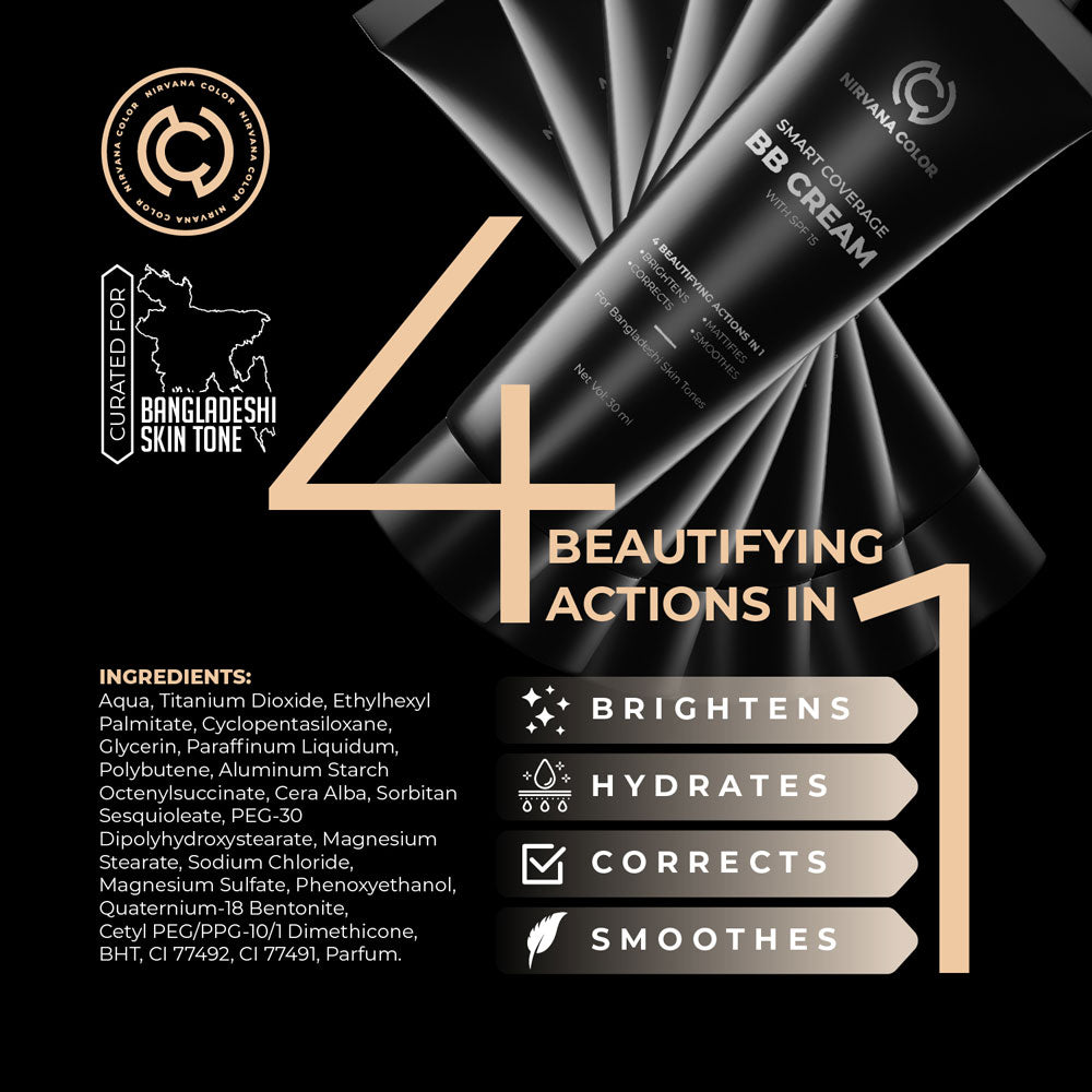 Nirvana Color Smart Coverage Bb Cream With Spf 15 – Light(30ml)