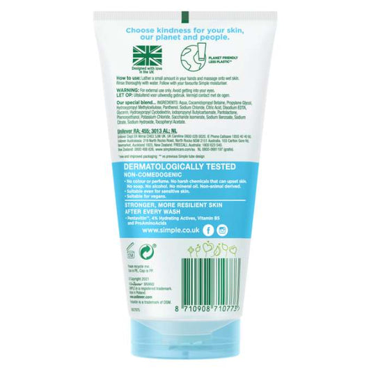 Simple Water Boost Micellar Facial Gel Wash (150ml)