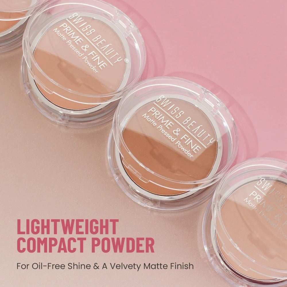 Swiss Beauty Prime & Fine Matte Pressed Powder - 02 (Very Natural)