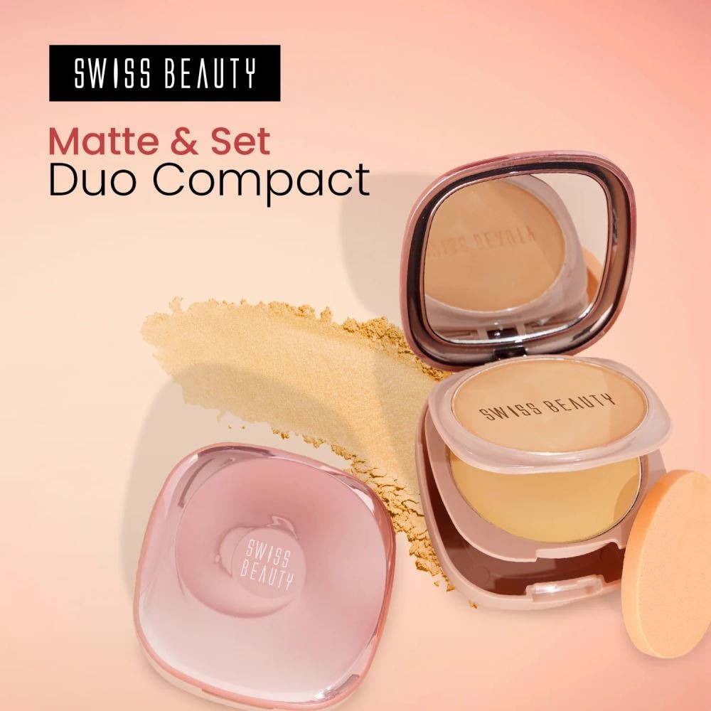 Swiss Beauty Matte & Set Duo Compact - 02 Beige & Translucent (20gm)