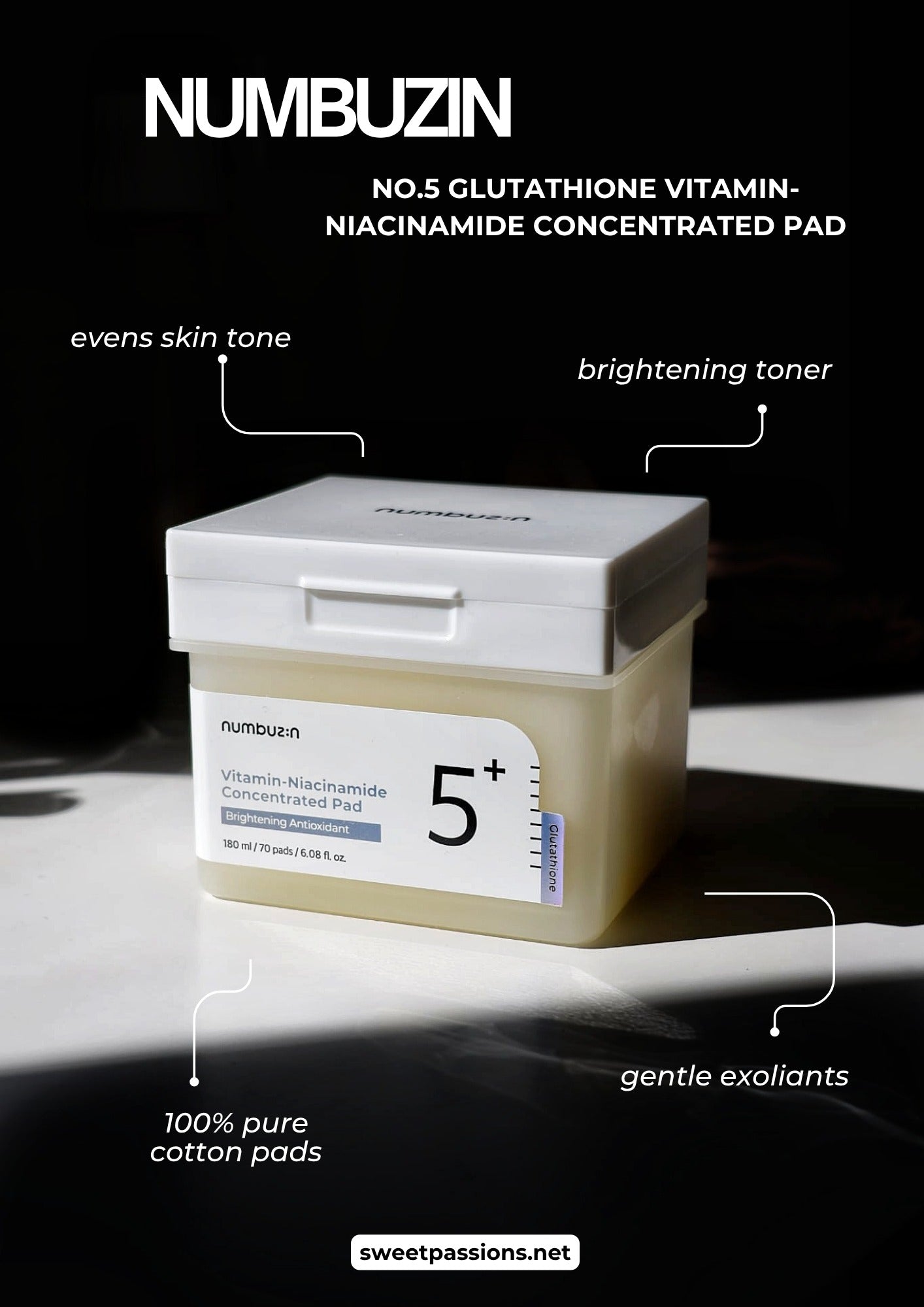 Numbuzin No. 5 Vitamin Niacinamide Concentrated Pad - 70 Pads