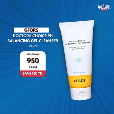 GFORS Doctors Choice PH Balancing Gel Cleanser 150ml on blue promo