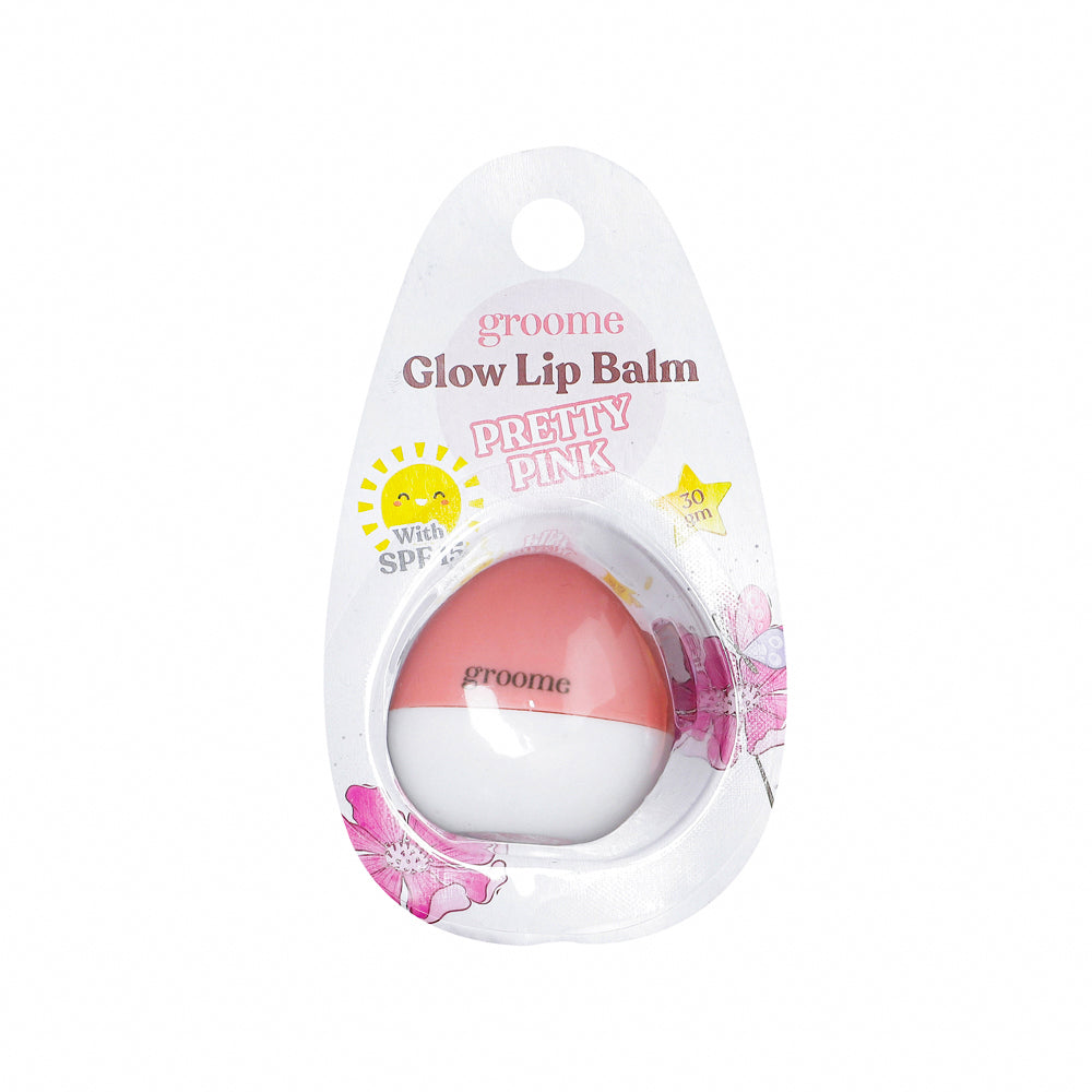 Groome Glow Lip Balm With SPF 15 - Pretty Pink