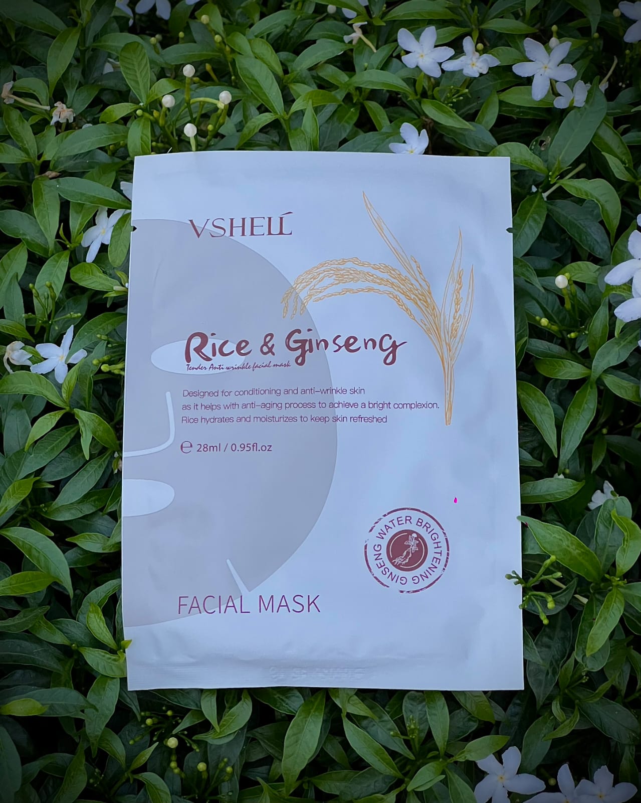 Vshell Rice & Ginseng face sheet mask
