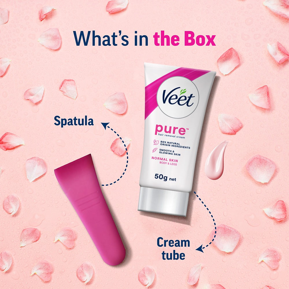 Veet Pure Organic Aloe Vera & Rose Extracts Hair Removal Cream (50gm)