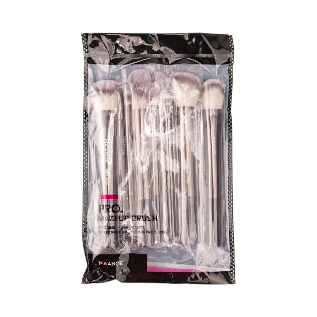 Maange Makeup Brush Set with Bag Brown 13pcs