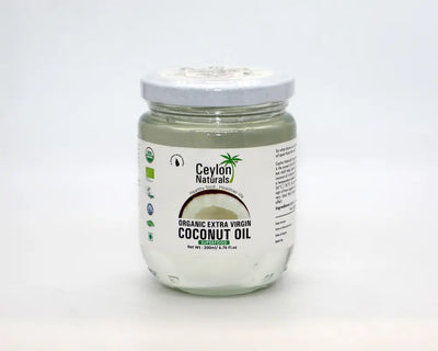 Ceylon Naturals organic extra virgin coconut oil 200ml glass jar