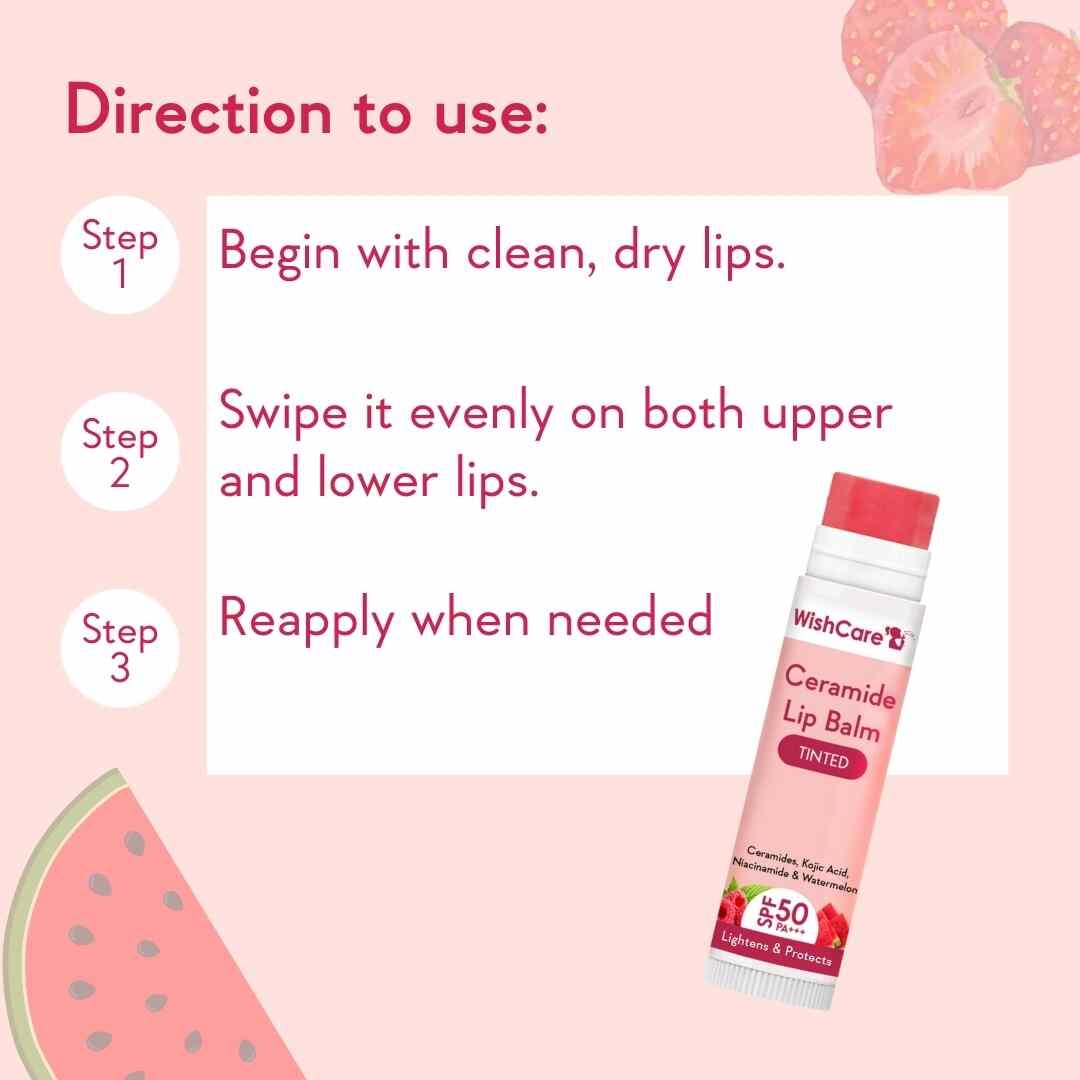 WishCare Ceramide Lip Balm with SPF 50 PA+++ (Tinted)