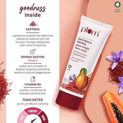 Plum Saffron & Papaya Glow Face Wash (100ml)