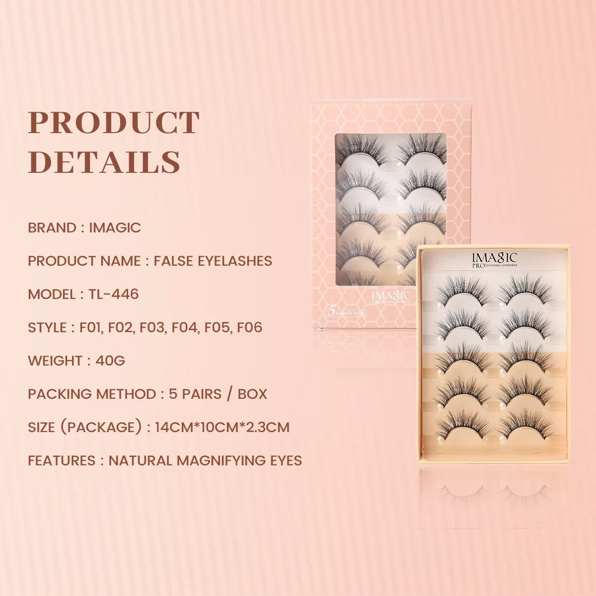Imagic PROfessional Premium 3D Eyelashes 5 Pair (F02)