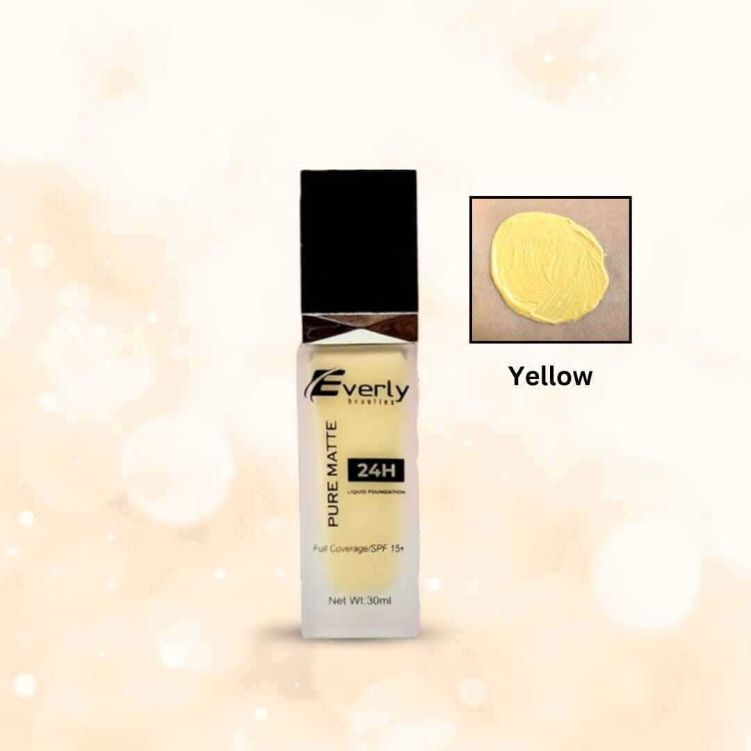 Everly Beauties Pure Matte Full Coverage Foundation - Yellow