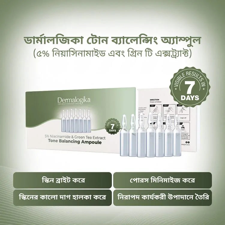 Dermalogika Tone Balancing Ampoule with 5% Niacinamide & Green Tea Extract - 7 ampoule (21ml)