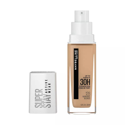 Maybelline Super Stay Full Coverage foundation 30ml pump bottle with cap, 128 Warm Nude