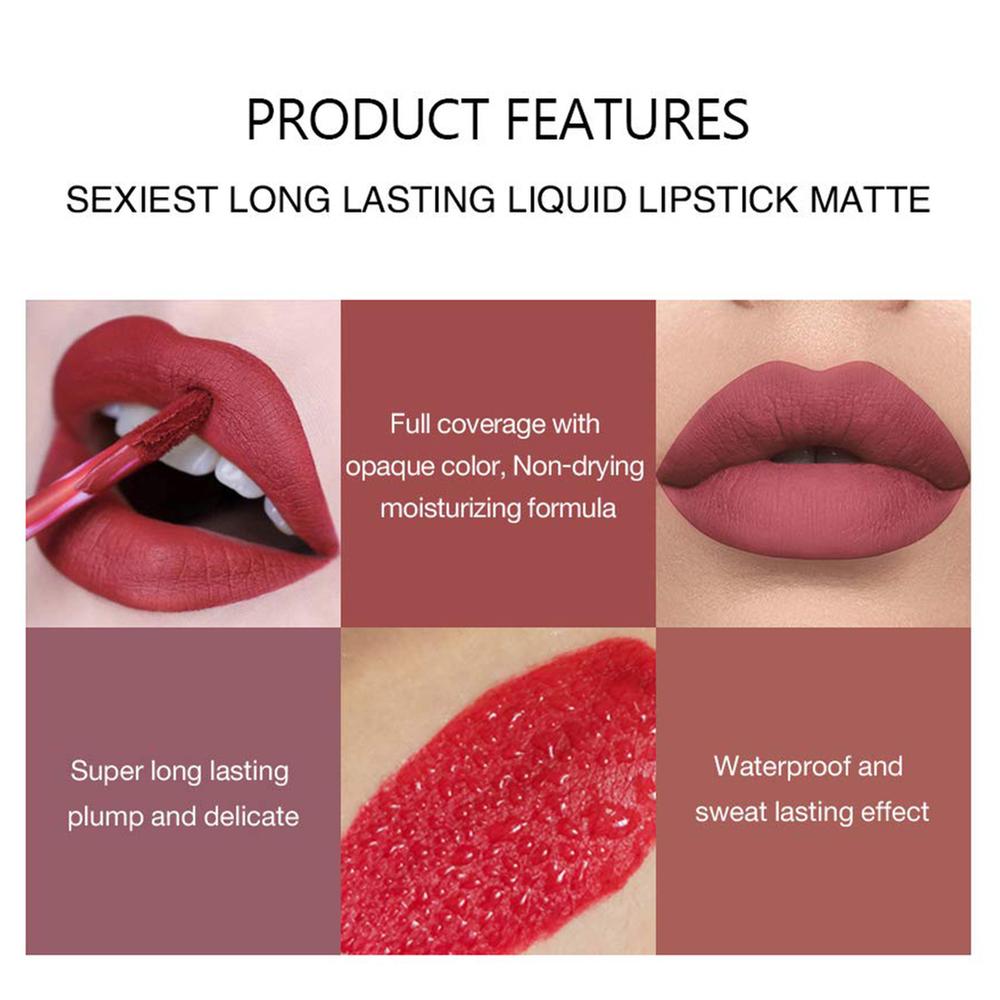 Handaiyan 6 pcs Matte Liquid Lipstick set (B)