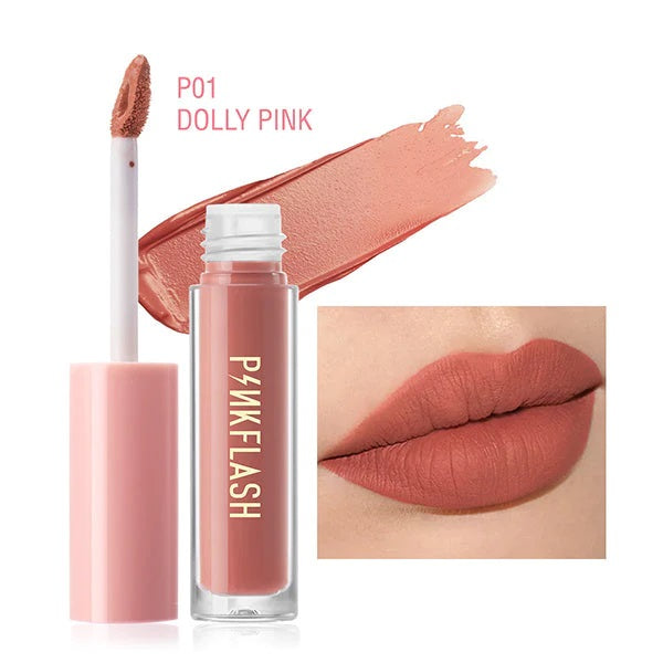 PINKFLASH Melting Matte Waterproof Lipcream - P01 Dolly Pink