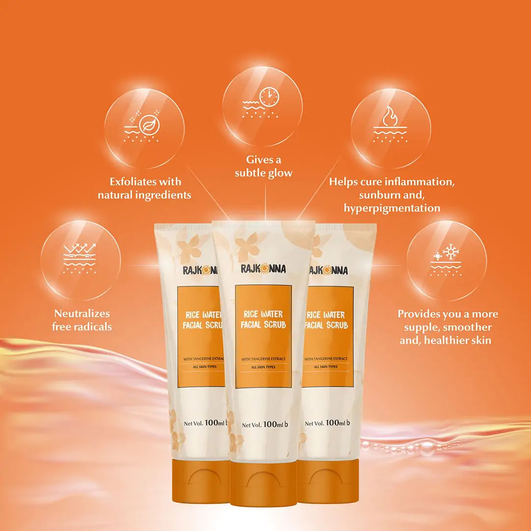 Rajkonna Rice Water Facial Scrub With Tangerine Extract (100ml)