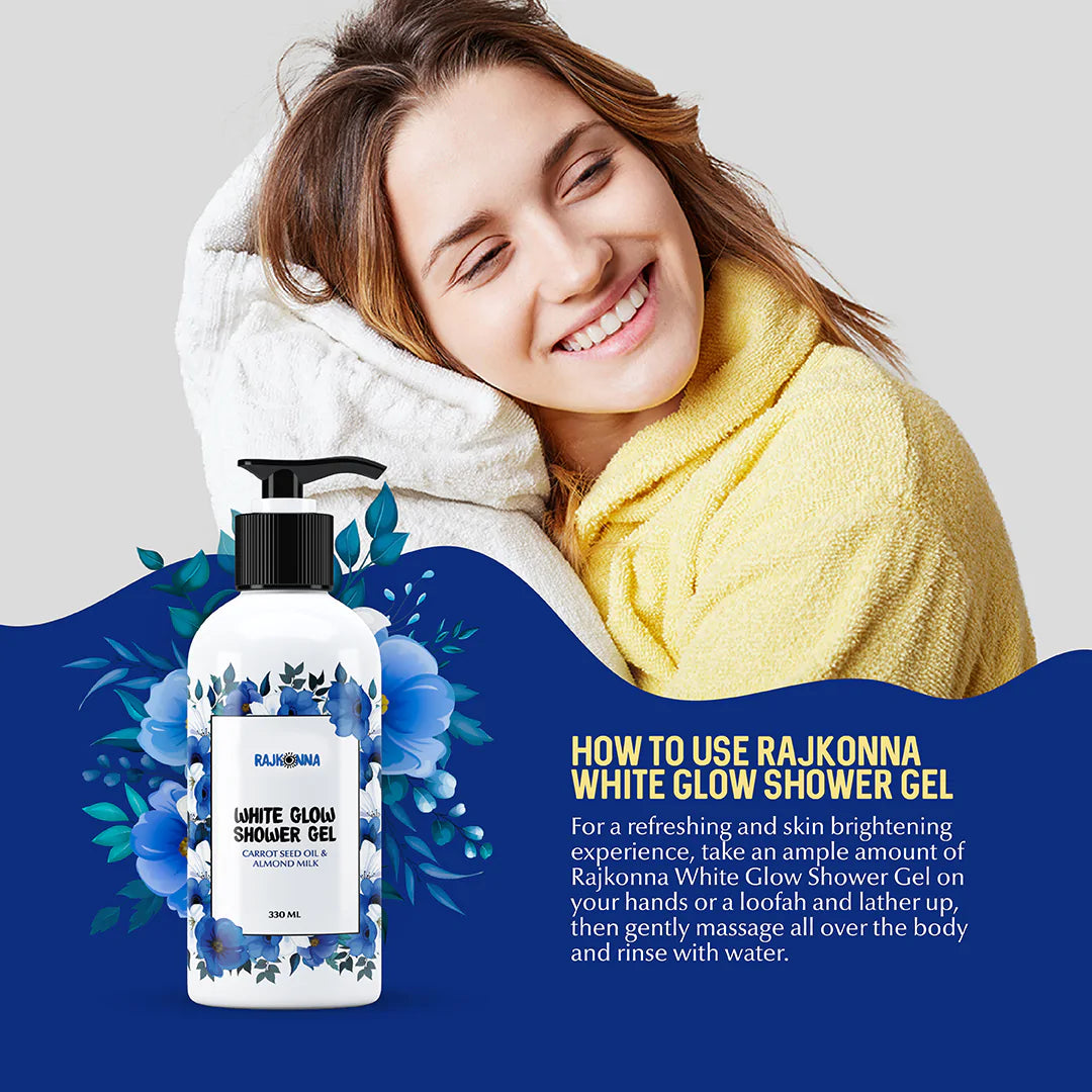 Rajkonna White Glow Shower Gel (330ml)