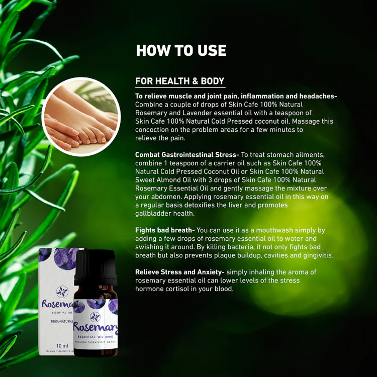 Skin Cafe 100% Natural Essential Oil – Rosemary (10ml)
