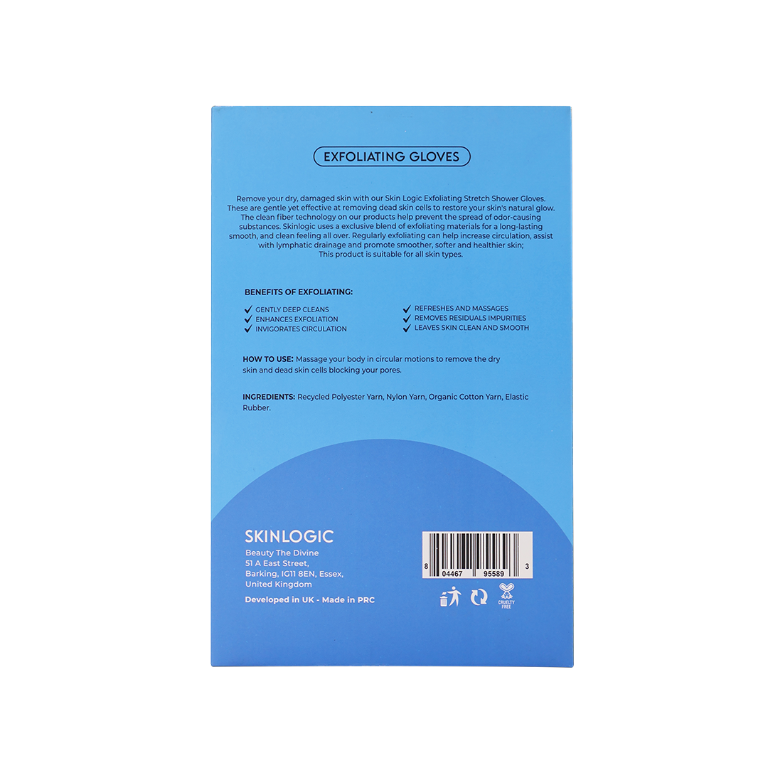 Skinlogic Bath Gloves 1 Pair Blue