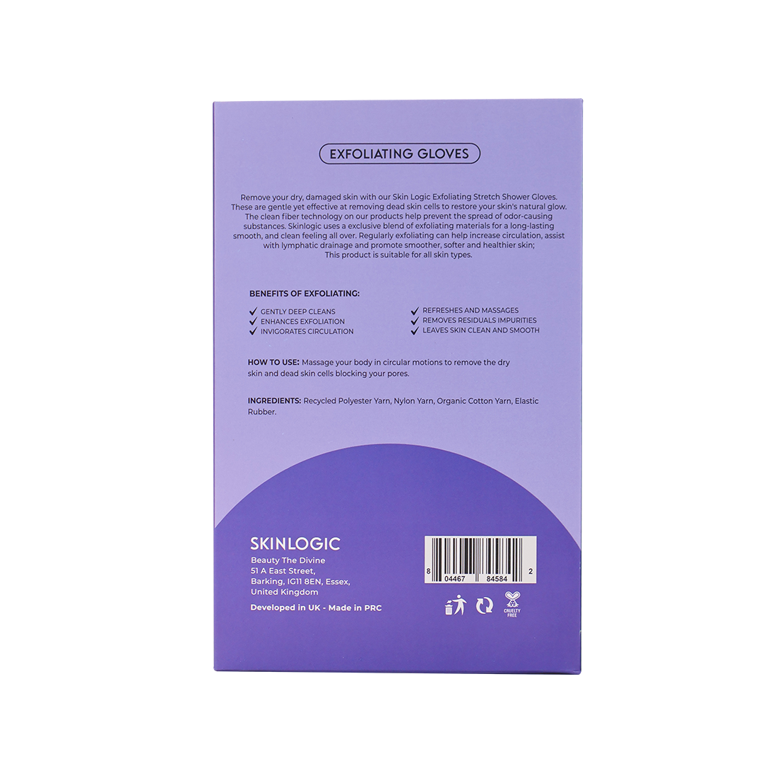 Skinlogic Bath Gloves 1 Pair Purple