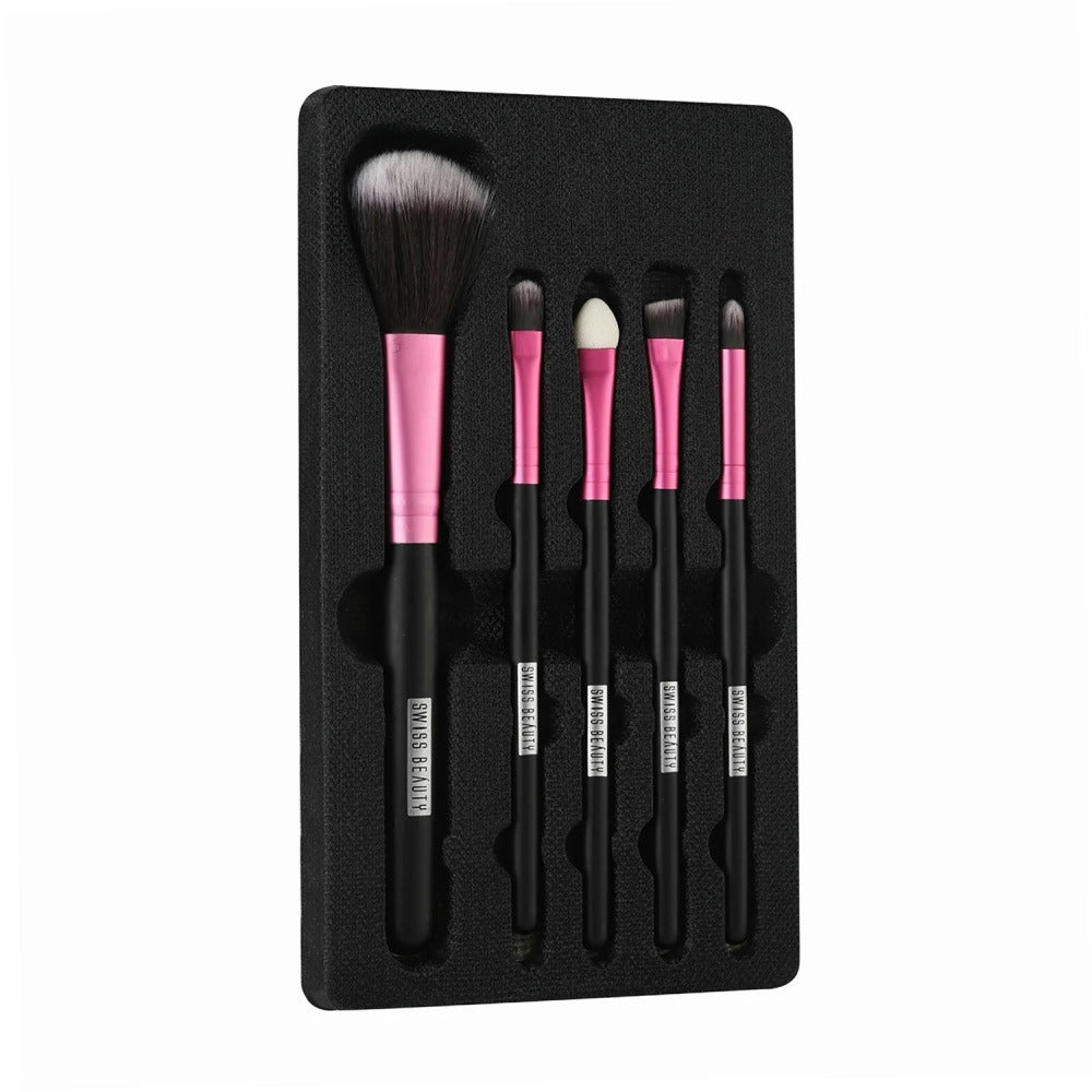 Swiss Beauty 5 Sticks Makeup Brushes - Pink 02