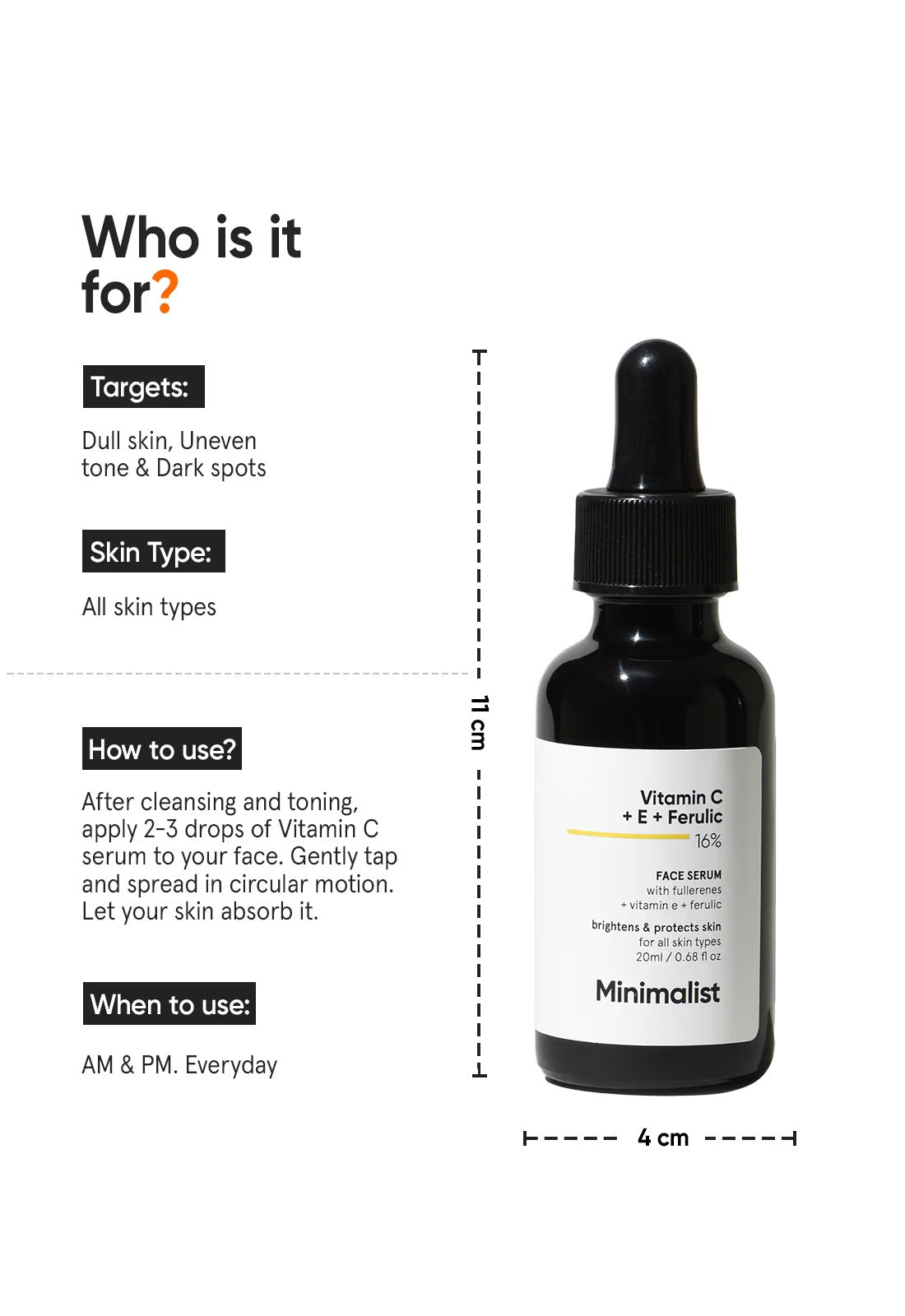 Minimalist Vitamin C + E + Ferulic 16% Serum (20ml)