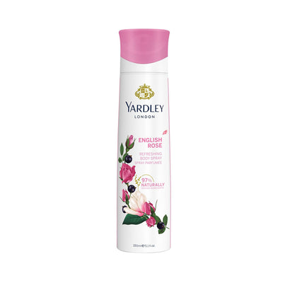 Yardley London English Rose body spray 150ml pink cap can