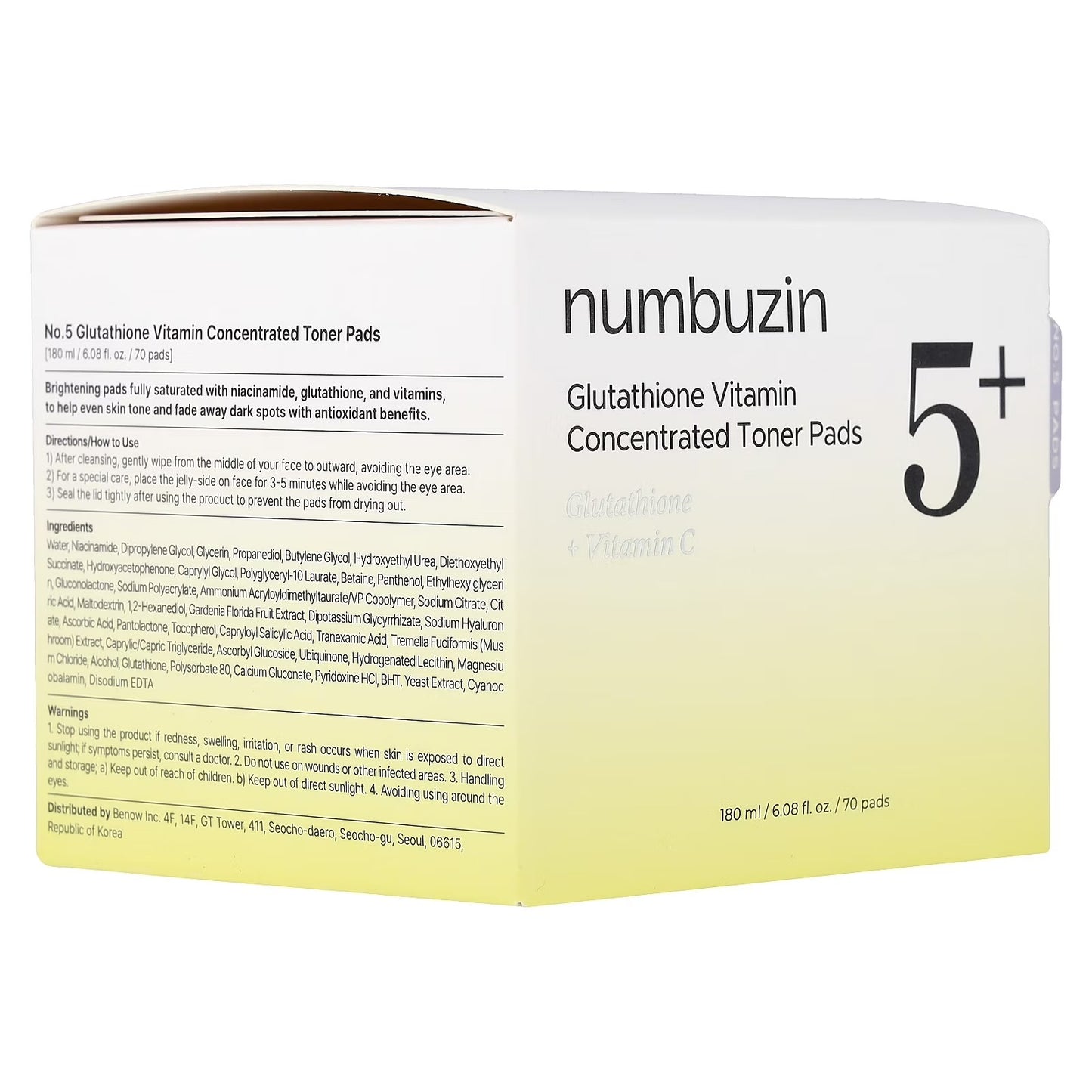 Numbuzin No. 5 Vitamin Niacinamide Concentrated Pad - 70 Pads