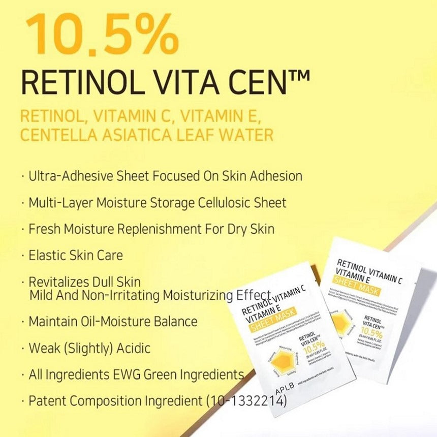 APLB - Retinol Vitamin C Vitamin E Sheet Mask