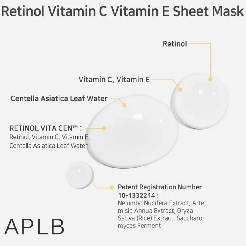 APLB - Retinol Vitamin C Vitamin E Sheet Mask