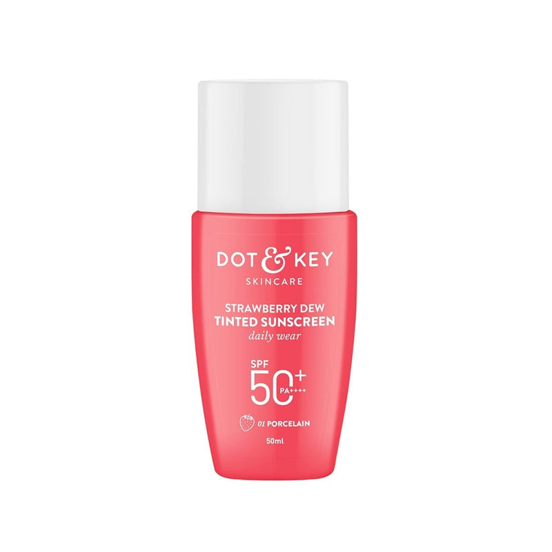 Dot & Key Strawberry Dew Tinted Sunscreen SPF 50+ Pa++++ - 01 Porcelain (50ml)