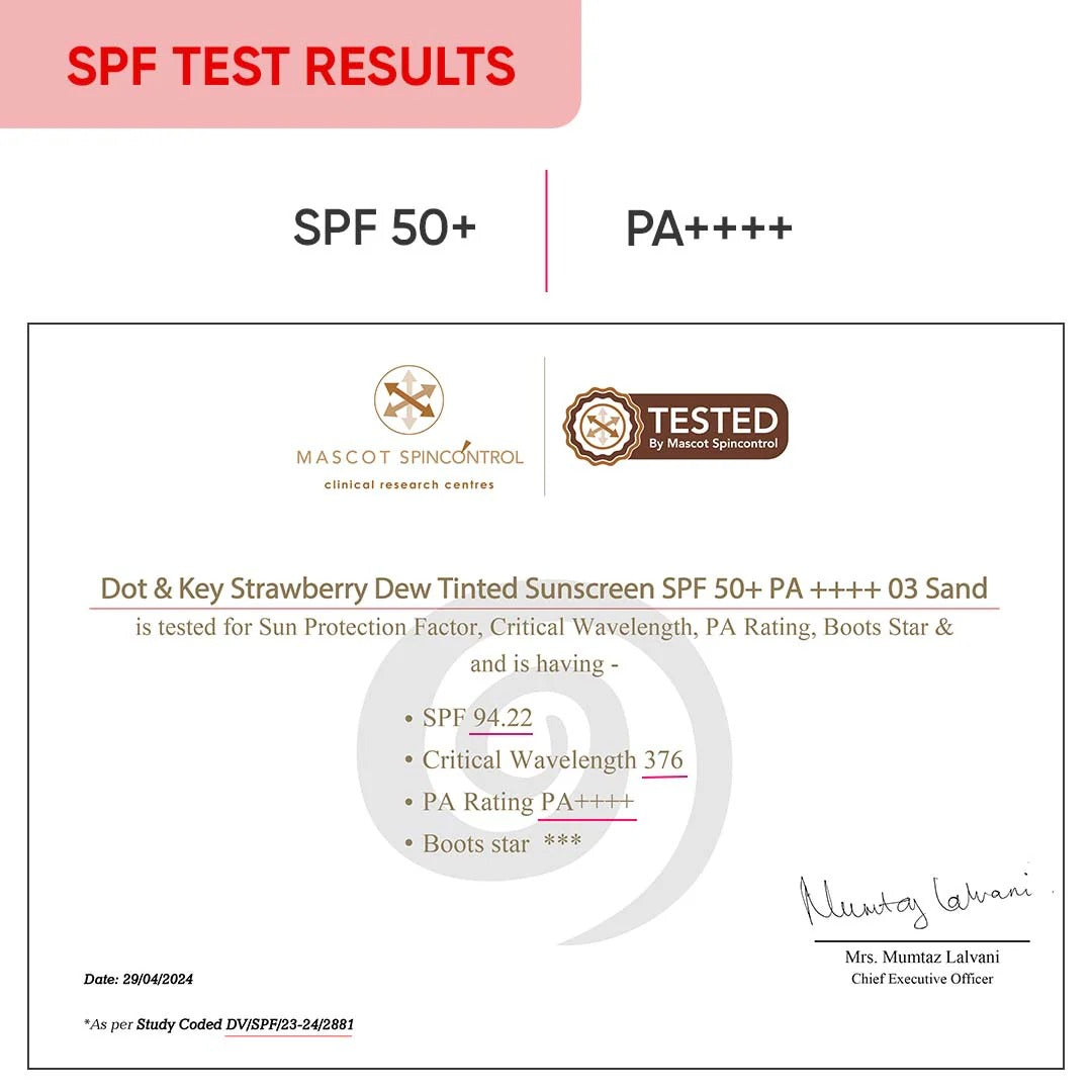 Dot & Key Strawberry Dew Tinted Sunscreen SPF 50+ PA++++ - 05 Beige (50ml)