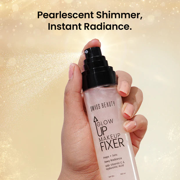 Swiss Beauty Glow Up Makeup Fixer Preps + Sets Dewy Radiance