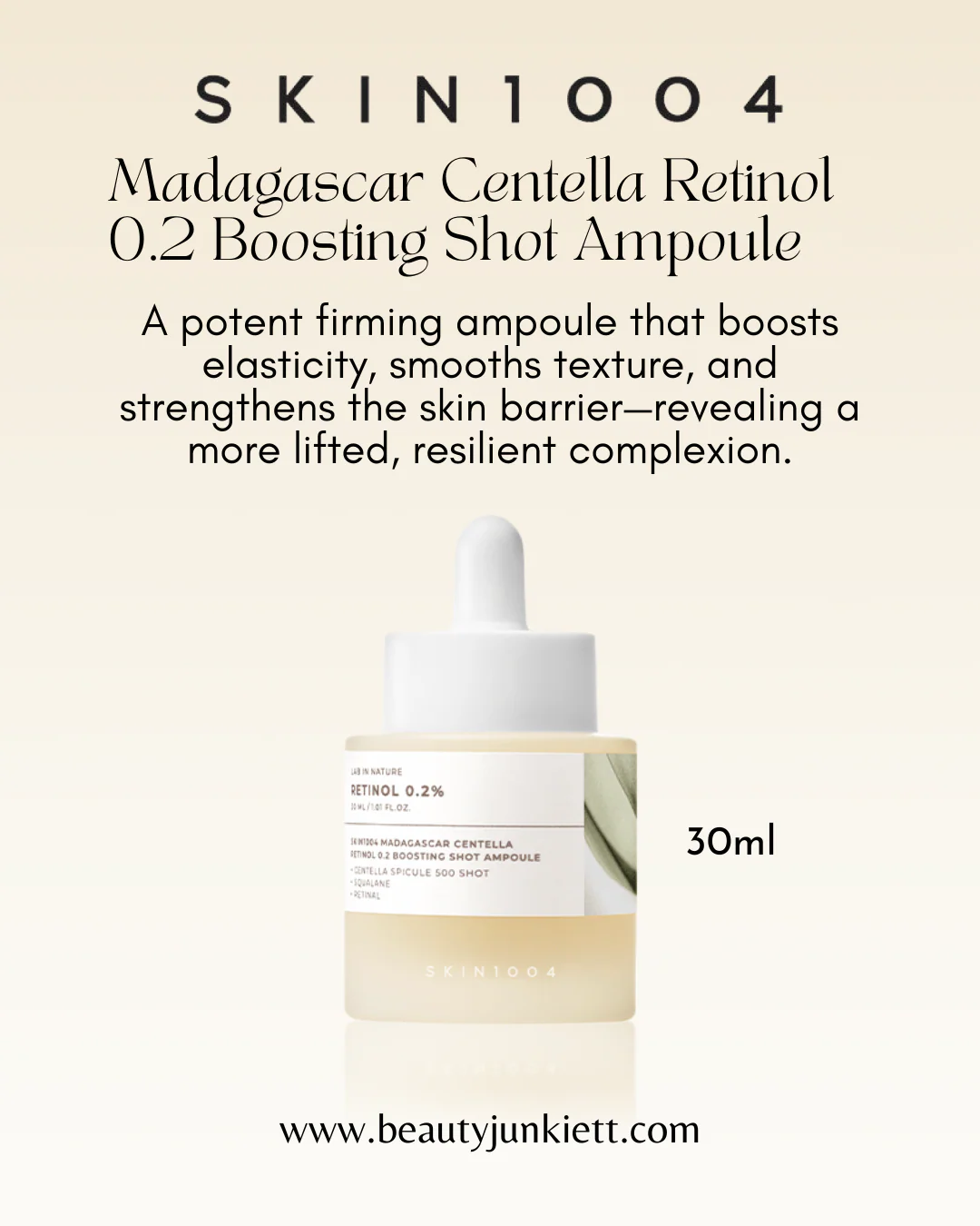 SKIN1004 Madagascar Centella Retinol 0.2 Boosting Shot Ampoule (30ml)