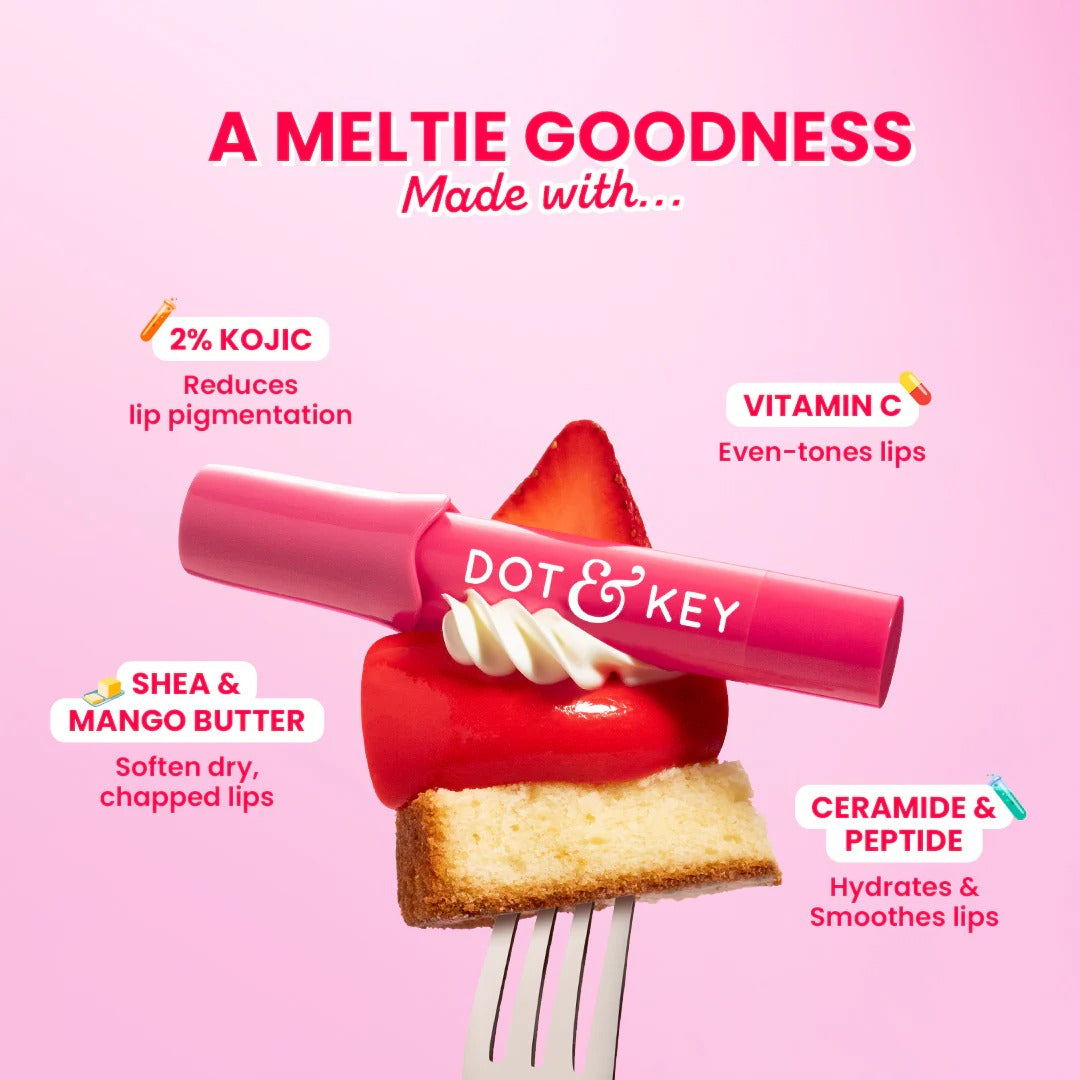 Dot & Key Meltie Lip Balm SPF 50+ with 2% Kojic 4g Strawberry Glaze