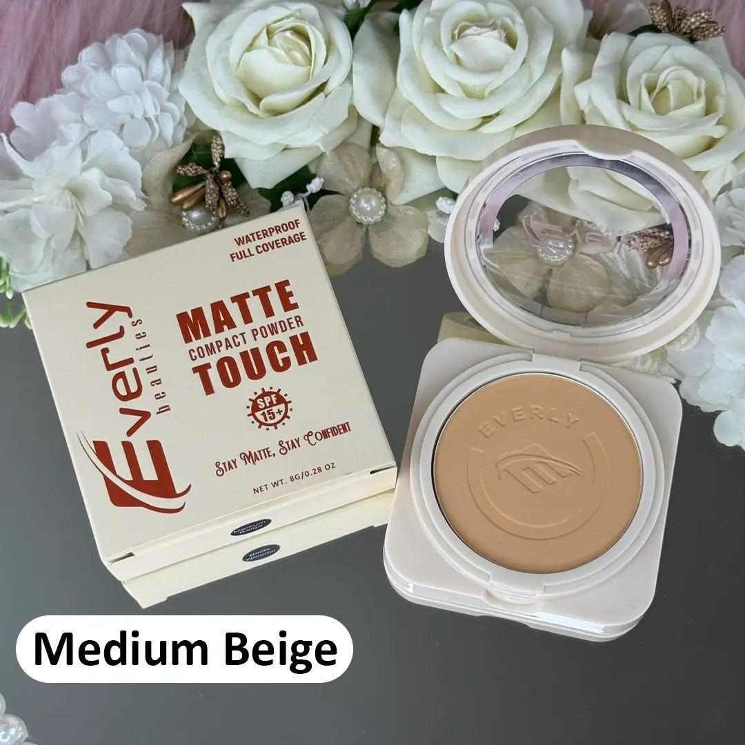 Everly Beauties Matte Touch Compact Powder with SPF15++ ((Medium Beige))