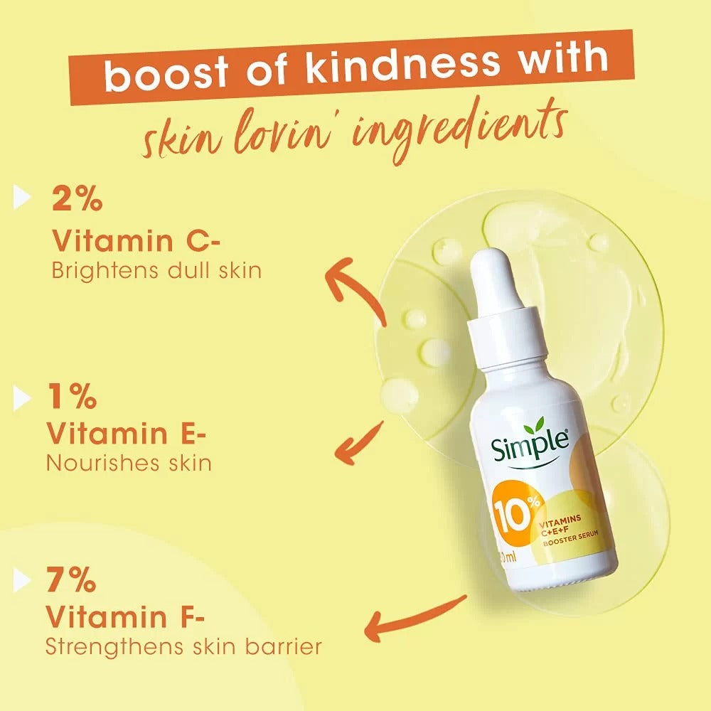 Simple Booster Serum 10% Vitamin C+E+F (30ml)