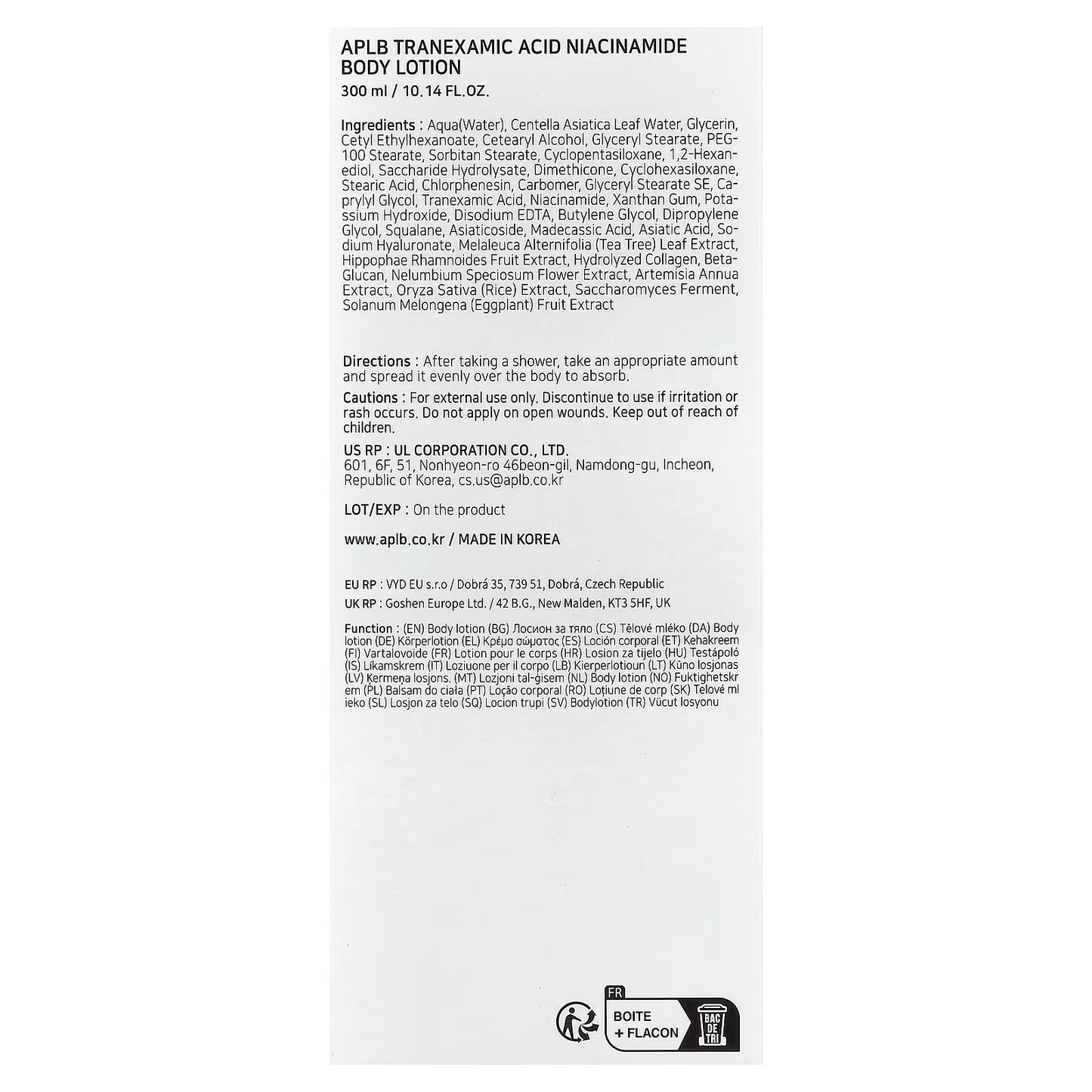 APLB, Tranexamic Acid Niacinamide Body Lotion (300ml)