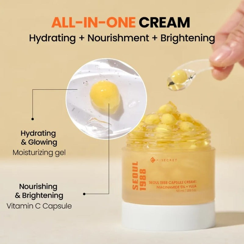 K-SECRET SEOUL 1988 Capsule Cream : Niacinamide 5% + Yuja (50ml)