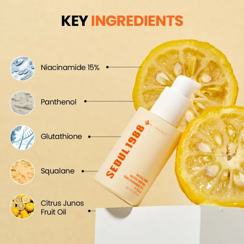 K-SECRET SEOUL 1988 GLOW SERUM : NIACINAMIDE 15% + YUJA (30ml)