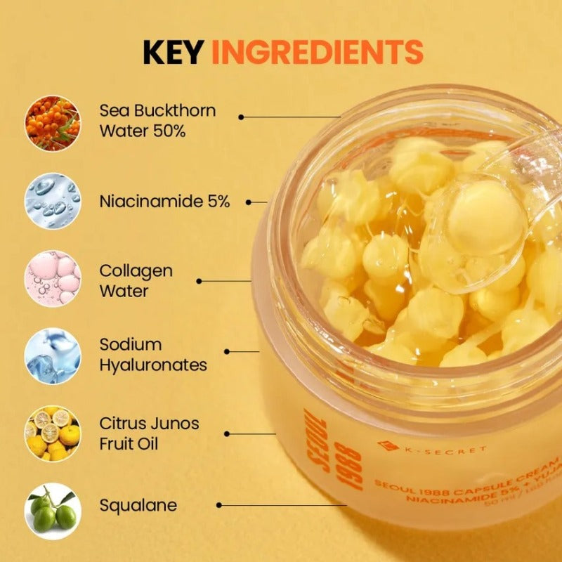 K-SECRET SEOUL 1988 Capsule Cream : Niacinamide 5% + Yuja (50ml)