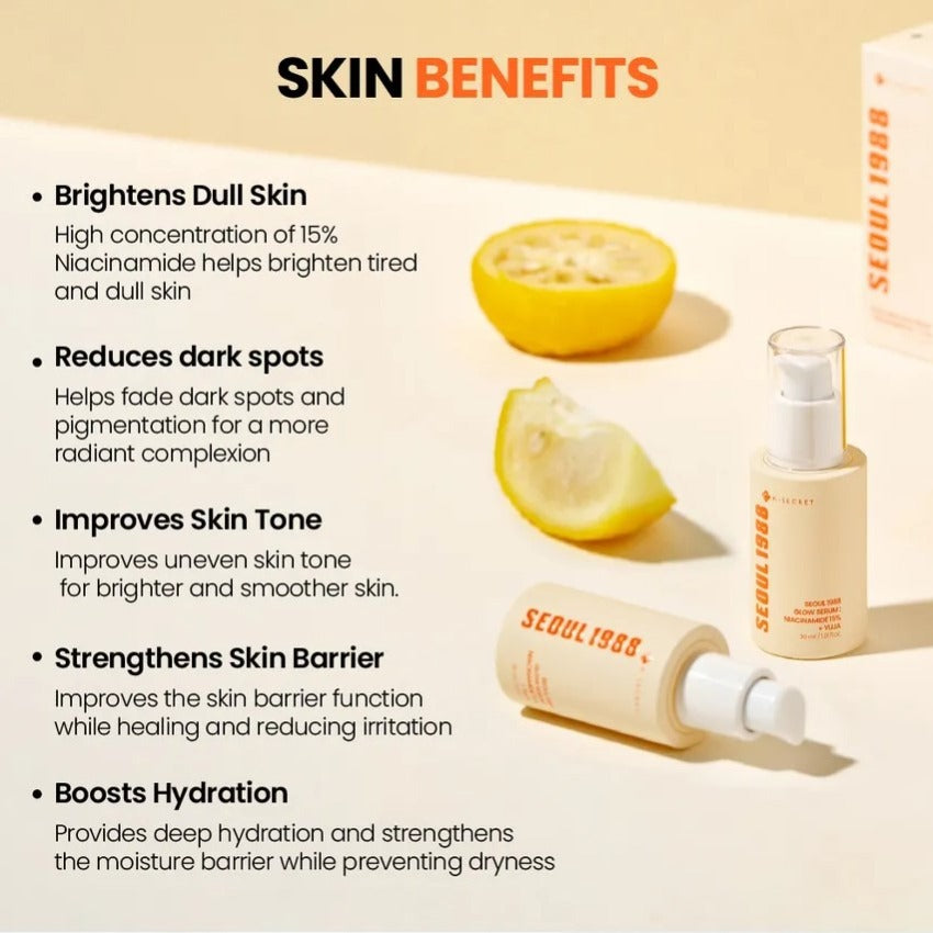K-SECRET SEOUL 1988 GLOW SERUM : NIACINAMIDE 15% + YUJA (30ml)